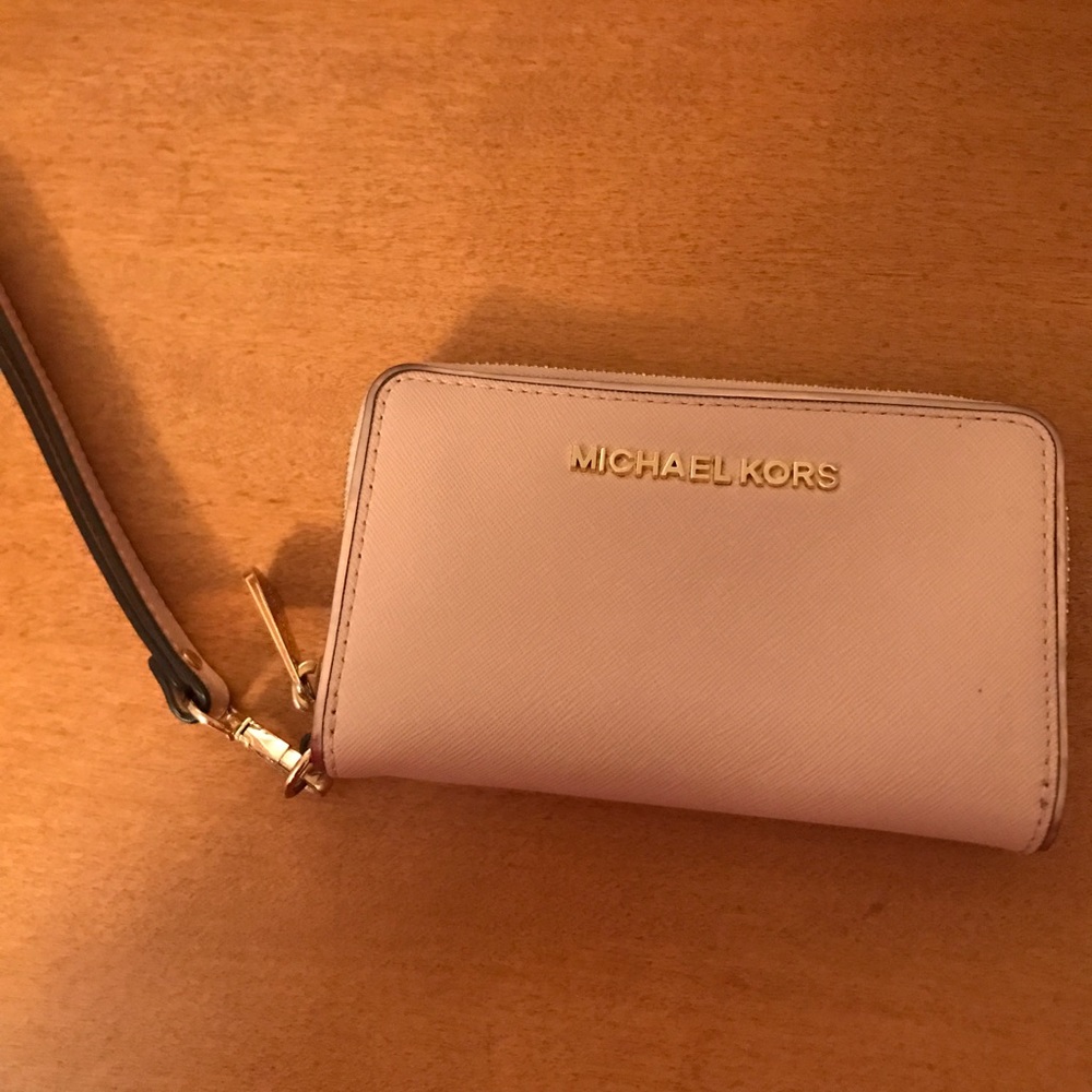 michael kors rose gold pink accent wallet